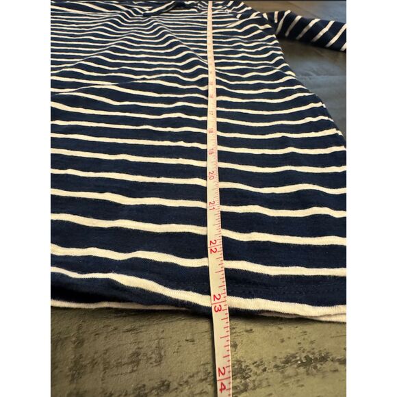 St. John's Bay Nautical Navy/ White Stripe with Tie 3/4 Sleeves Top- Sz M - Picture 6 of 8